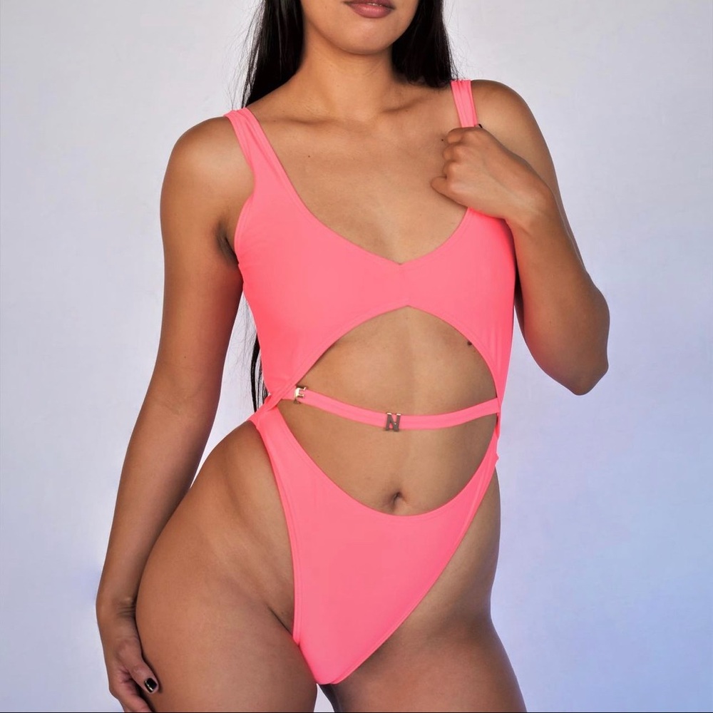 pink swimsuit